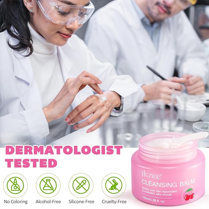 Cleansing Balm Makeup Remover - 100ml Deep Nourishing Makeup Remover Balm, Luxurious Hydrating Cleanser for Waterproof, Gentle for All Skin Types, Cherry Scented