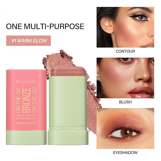 Bronzer Stick, Facial Contouring Stick,Cream Contour Stick, Facial Contouring Stick,Highlight Contour Makeup Long Lasting, Face Bronzer,01,Warm Glow