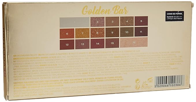 Makeup Revolution I Heart Makeup Palette Zestaw cieni do powiek Chocolate Golden Bar 22g (16 kolorĂlw)