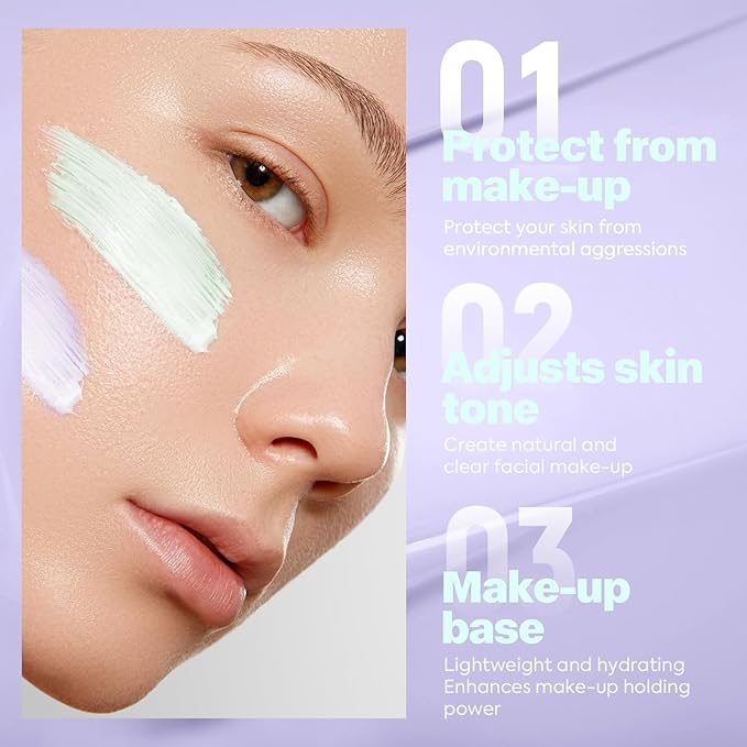 VIOLA HOUSE Face Primer, Tone Adjust Primer For Face Before Makeup-Refined, Bright And Smooth The Skin And Fills Fine Lines (Lavender Purple)