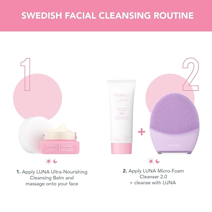 FOREO LUNA Nourishing Cleansing Balm - Gentle Waterproof Makeup Remover - Waterless Oil Cleanser - Eye Makeup Remover - Vegan - Cruelty & Fragrance-Free, Eco-Friendly - 0.5 fl.oz