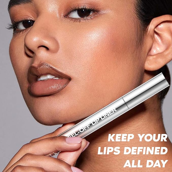 Lip Stain Peel Off, Brown Lip Liner Stain Peel Off Tattoo Matte Lip-tint, Long Lasting, Waterproof, Transfer-proof, Moisturizing, Easy to Use, Highly Pigmented Color for All Skin Types (#04)