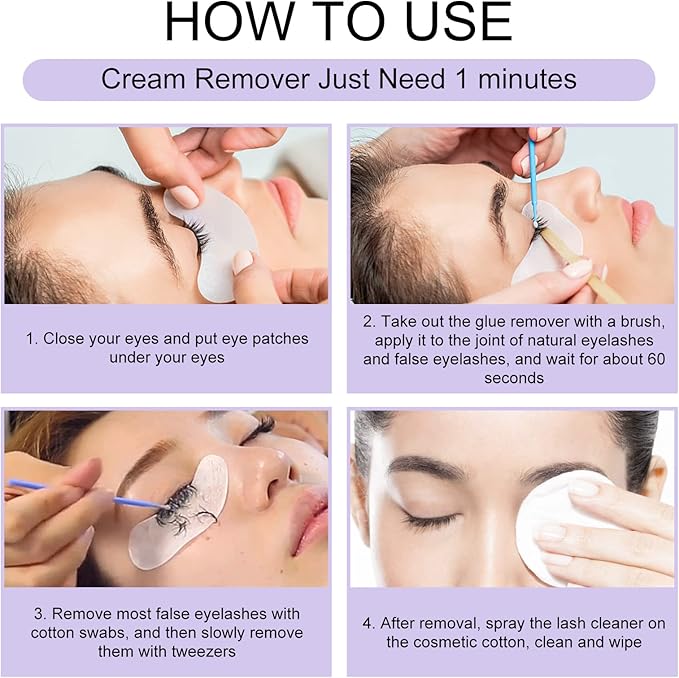 Rose Lash Remover Kit for Lash Extensions Professional Fast Low Irritation Cream Glue-remover 10g Sensitive Skin Dissolution Extension-Remover By WENDY LASHES(Rose,10g)