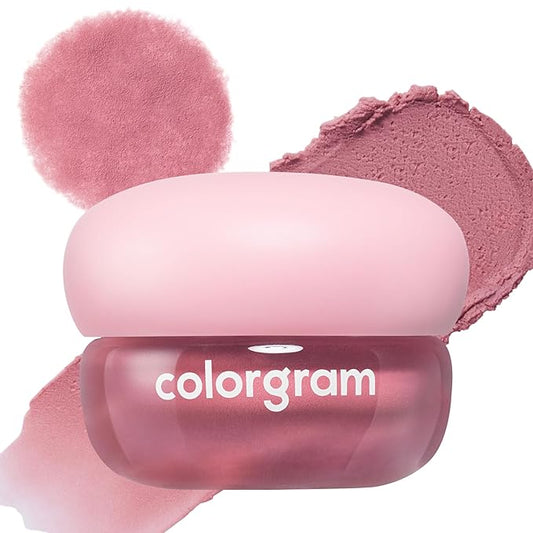 COLORGRAM TINTIN DORY BLUR JAM 01 PINK CASHEW NUT | Pudding Pot Lip & Cheek Tint with Whipped Mousse Texture | Velvet Matte Finish, Featherlight Blur Tint | Multi-Use Korean Makeup