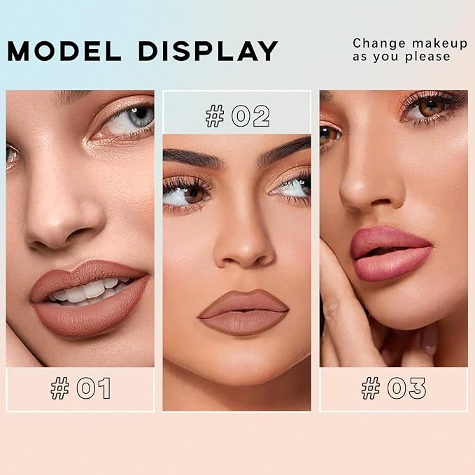 3 Colors Peel Off Lip Liner Stain Set, Tattoo Magic Color Matte Natural Reveal Lip Stain Lip Tint, Waterproof Long Lasting Highly Pigmented Color Lip Gloss Lipstick Makeup for Women and Girls