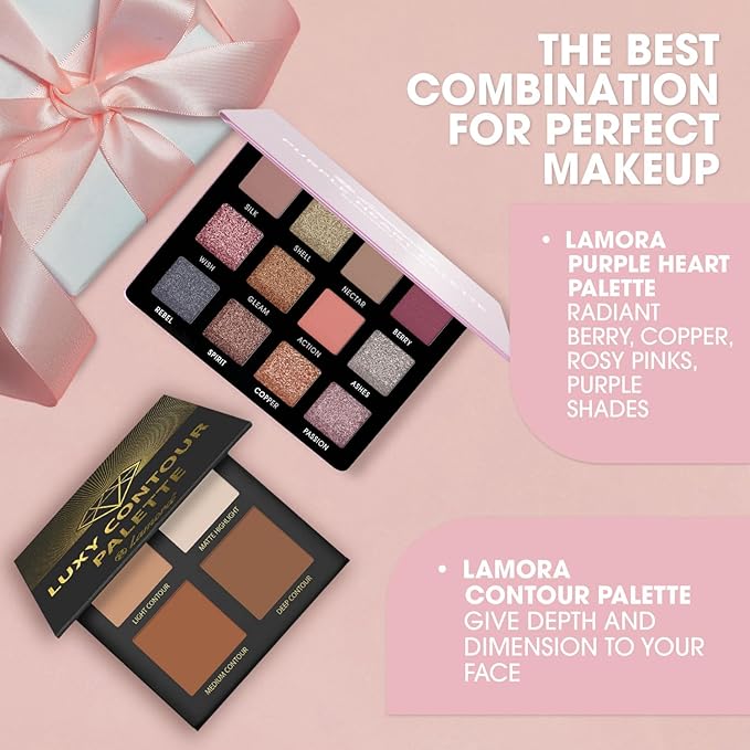 Lamora Rose Smokey Eyeshadow Palette with Powder Contour Palette