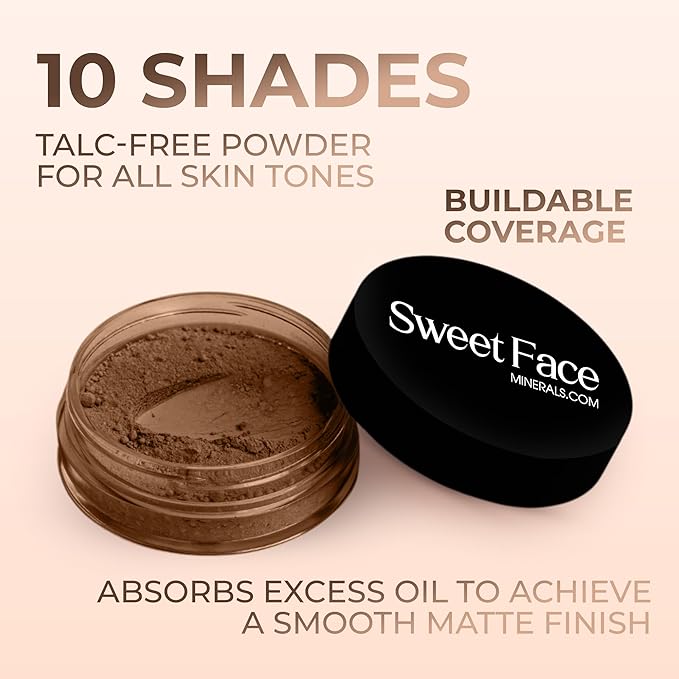 (Ebony) (5gm Jar) FOUNDATION Mineral Makeup with SPF 18+, Full Coverage Matte Loose Powder, Bare Face Cosmetics