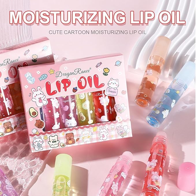 6PCS Roll On Lip Gloss Set, Fruit Flavored Lip Gloss Set Glossy Lip Make-up for Kids and Teens, Non Toxic, Kid Friendly, Party Gift, Best Friends