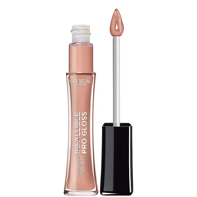 L’Oreal Paris Makeup Infallible 8 Hour Hydrating Lip Gloss, Nude Petal, 0.21 Fl Oz