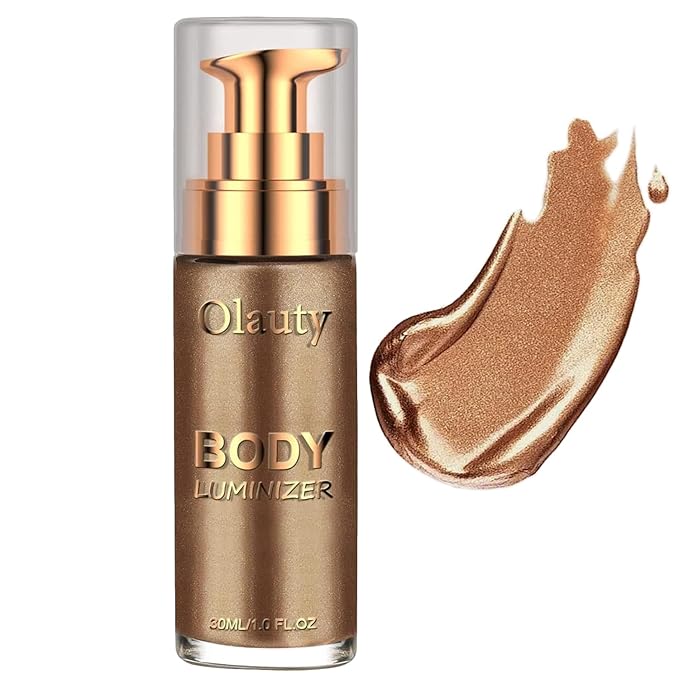 Liquid Illuminator, Firstfly Body Highlighter Makeup Smooth Shimmer Glow Liquid Foundation for Face & Body(#03 Glistening Bronze)