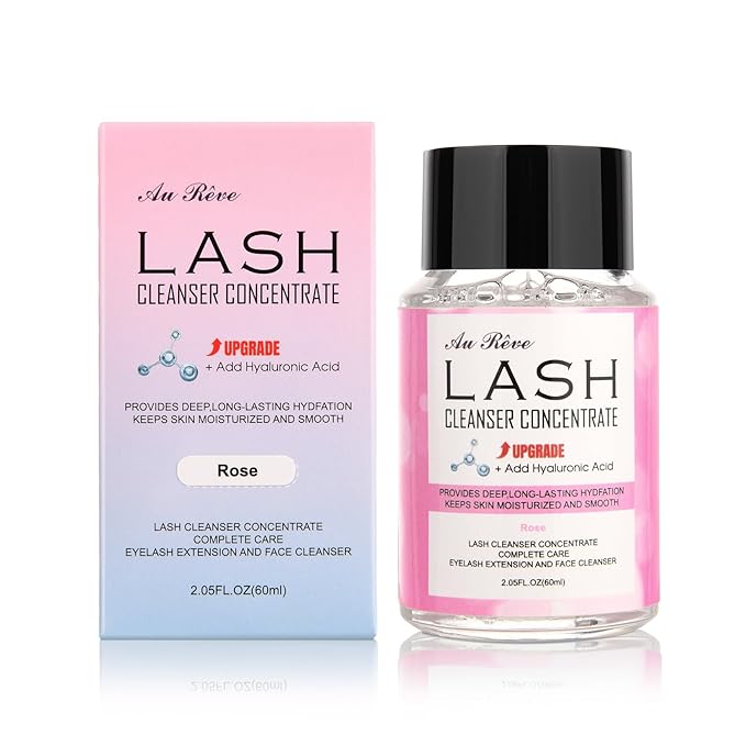 Lash Shampoo Concentrate 60ml Lash Cleanser Concentrate Add Hyaluronic Acid Perfect for Salon-Get, Can make 360ml eyelash cleaning shampoo,Rose