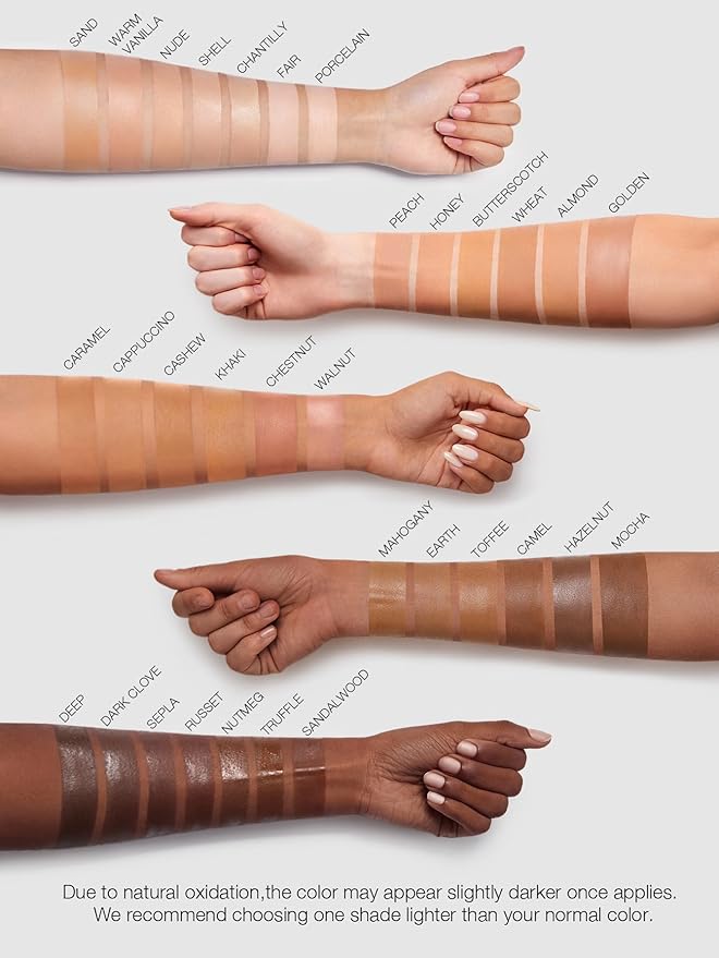 SHEGLAM Skinfinite Hydrating Foundation Flawless Dewy Foundation Hydrating Coverage Invisible Pore Concealer Pore-less Non-Greasy Lightweight Natural Soft Liquid Foundation-Golden