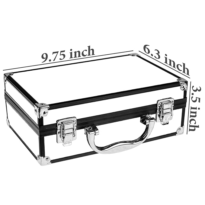 BRAND NAME Carry All Makeup Train Case with Pro Makeup and Reusable Aluminum Case - Silver