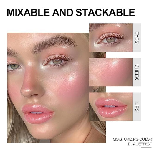Miracle Lip & Glow Cream Blush Balm with Vitamin E, Beauty Cream Blush Create Lightweight & Shimmer Finish