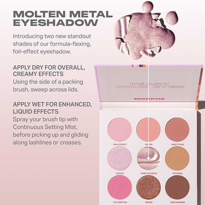 MORPHE Forbidden Honey Artistry Palette - Foil-Effect Eyeshadow Palette with Matte, Shimmer & Foil Finishes - Pink & Chocolate Eyeshadow with Luminous Payoff (0.35 oz)