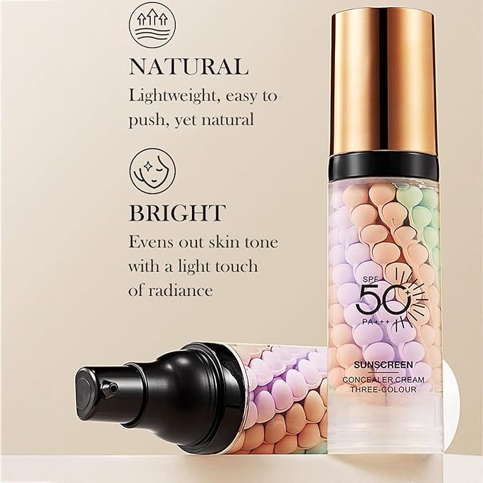 Color Corrector Primer For Face Before Makeup With Spf 50, One Step Color Correcting Primer, Oil Control & Sweatproof, Makeup Primer For Face Sunscreen, Brightening, Moisturizing, Even Skin Tone