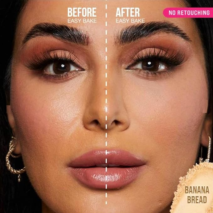 Huda Easy Bake Loose Baking & Setting Powder - Banana Bread (light, medium, and tan skin tones) - 0.71 oz / 20 g