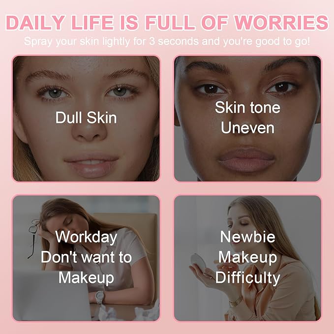 Airbrush Blush Spray Makeup For Cheeks, Silky Mist Blush Spray Face Cheek, Natural Matte Pink Skin, Waterproof Long Lasting Dewy Makeup, Moisturizing Lightweight Blendable (Chill)