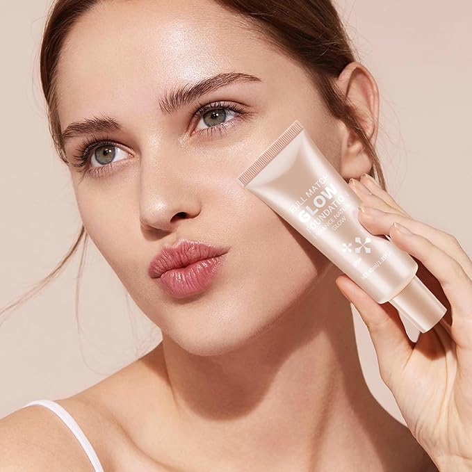 Boobeen Liquid Foundation Makeup, Waterproof Dewy Foundation With Slight Shimmer, Illuminator Highlighter, Luminous Silk Foundation To Enhance Skin Natural Glow