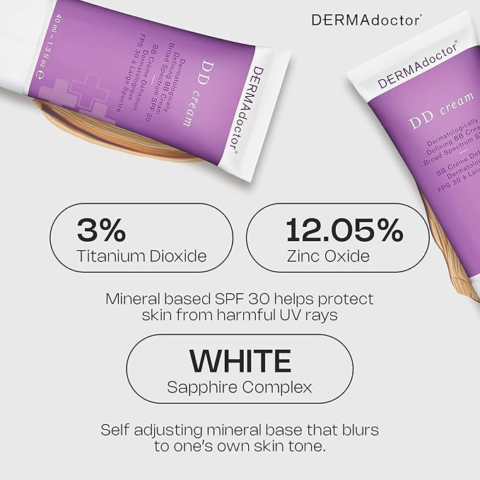 DERMAdoctor DD Cream Dermatologically Defining BB Cream Broad Spectrum SPF 30, 1.3 Fl Oz