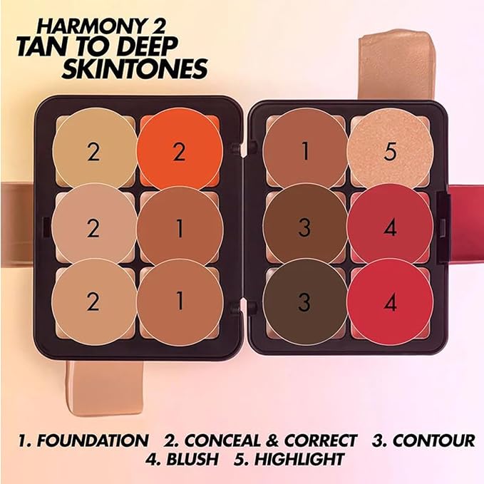 12 Color Contour Palette, Bronzer, Blush, Highlighter Face Palette with Makeup Brushes, Matte and Glow, Makeup Palette Contour Kit for Conceal Dark Circles Correct Discolorations