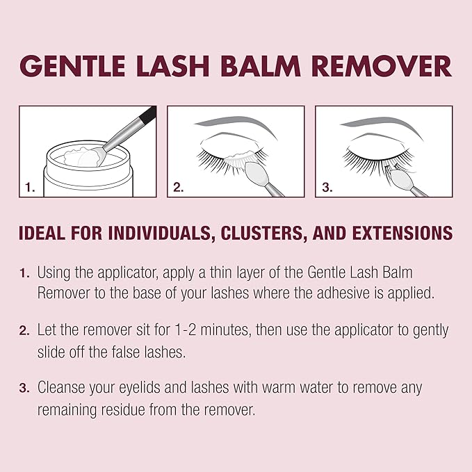 i-ENVY Lash Remover Balm, Eyelash Glue & Bond Cleanser for Fake Lash Clusters, Individuals & Extensions, Gentle Nourishing Peach-Infused Formula with Silicone Applicator, For Sensitive Skin & Eyes