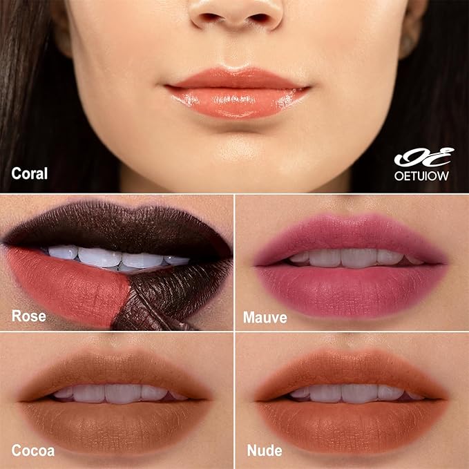 OETUIOW Lip Stain Peel Off, Lip Liner Moisturizing Long-Lasting & Waterproof, Transfer Proof & Plumping, Non-Stick Cup, Mauve Color