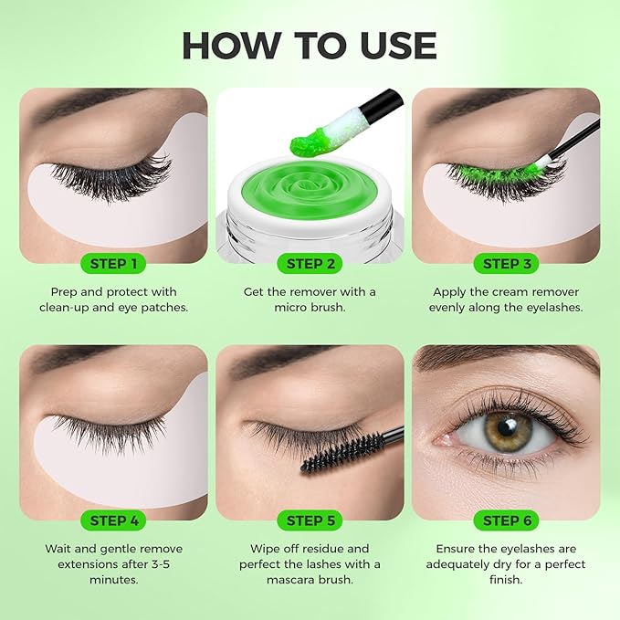 Eyelash Extension Remover Cream, Professional Lash Remover for Lash Extensions, Low Irritation, Fast Dissolution, Lash Extension Remover Cream for Salon Use, 5g (Watermelon)