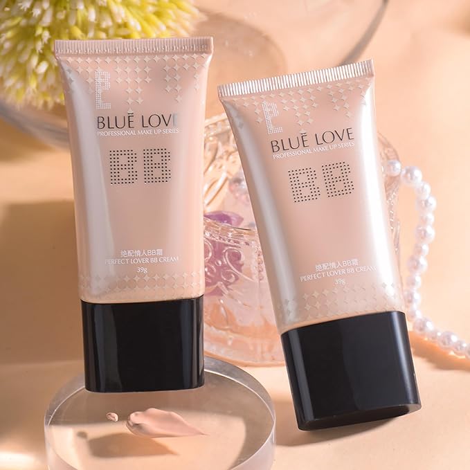 BLUE LOVE BB Cream - Lightweight Tinted Moisturizer & Liquid Foundation, Sheer Coverage Concealer Makeup, Hydrating Skin Tint for All Skin Types. 2.13 Fl Oz (Natural Color)