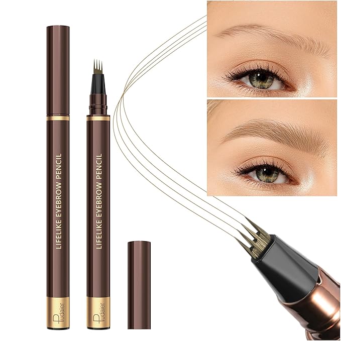 2 Pack Eyebrow Pen Light Brown and 12Pcs Matte Lip Liners with Sharpener