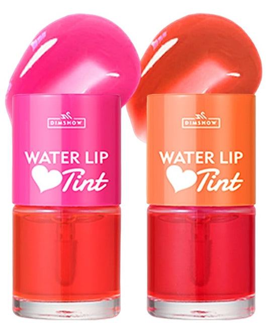 2 Colors Lip Tint Stain Set, Watery Tint Lip Gloss Long Lasting Waterproof Non-Stick Cup, Korean Lip Tint Glossy Lip Stain Mini Liquid Lipstick, Matte Velvet Tinta Para Labios Multi-use Lip Cheek Tint