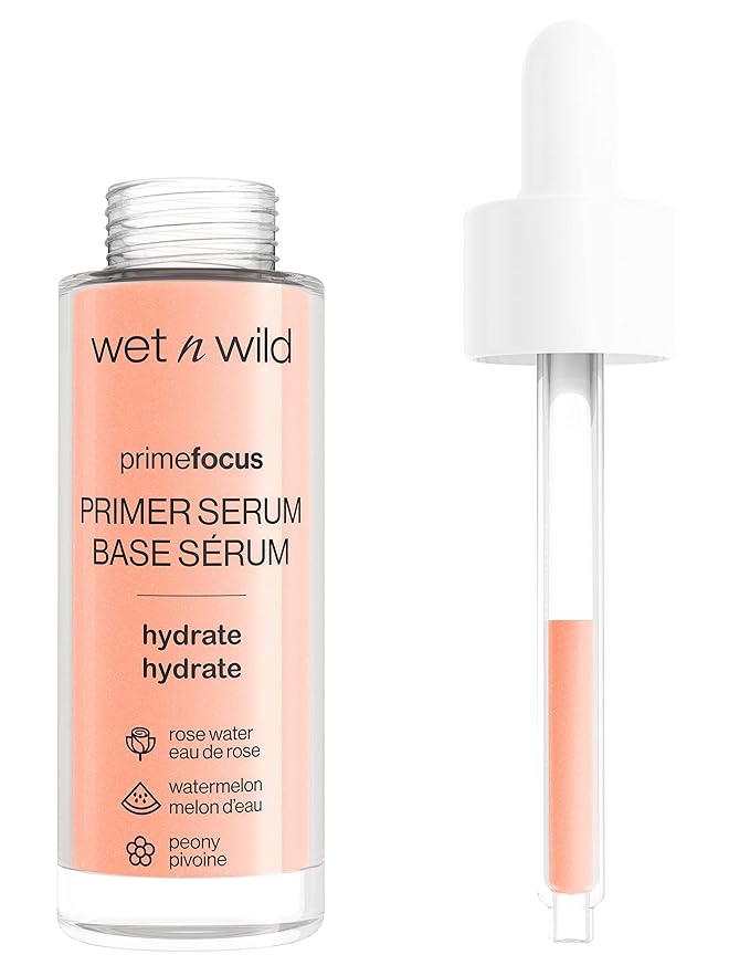 wet n wild Prime Focus Primer Serum and MegaGlo Blushlighter Set, Blendable Blush & Highlighter Duo with Shimmery Metallic Finish