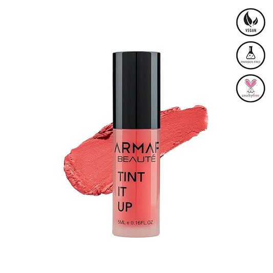 Armaf Beauté Tint It Up: Lip & Cheek Tint | Blush For Cheeks, Long Lasting, Highly Pigmented, Intense Color | Non Sticky | Deep Carmine Pink, 5ml/0.16 fl.oz