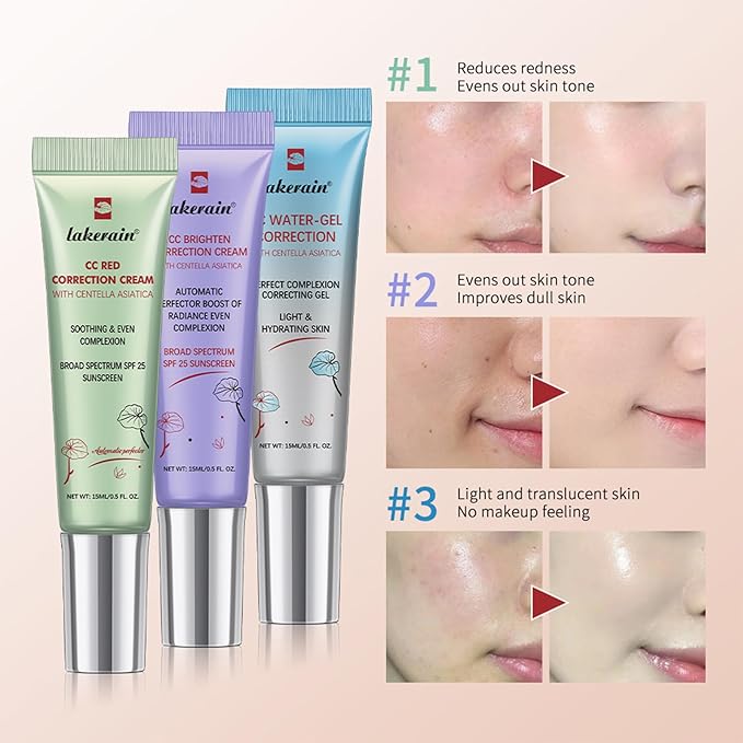 CC Brighten Correction Cream With Centella Asiatica - Improve Skin Dullness - Lightweight Hydration - Soothe & Moisturize - Adjust Skin Tone (Purple)