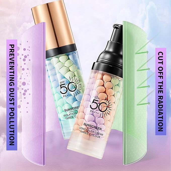 Hydrating Face Primer for Makeup, One Step Color Corrector Isolation Cream, Makeup Primer for Face, Skin Tone Correcting Oil-Control, Long Lasting Foundation (Primer 02+03, 80g)