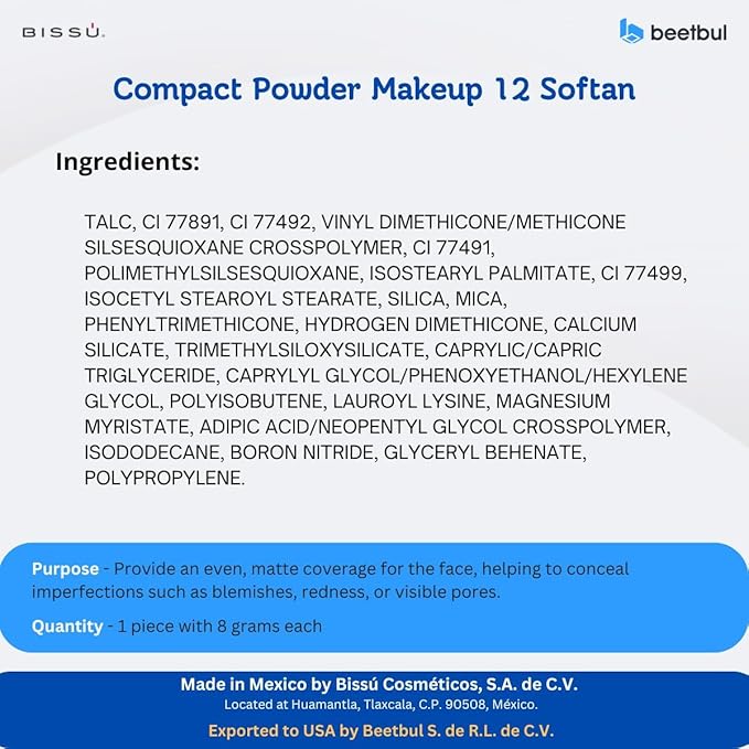 Bissú Compact Powder Makeup - 8g (12 Softan)