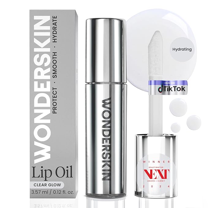 Wonderskin 360 Contour Lip liner (Ruby), Long lasting and Waterproof with Lip Rehab Serum Oil (Clear) for Hydrating and Moisturizing Lips