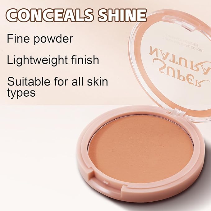 Hydrating Face Powder, Oil Control Face Pressed Powder, Long-lasting Flawless Setting Powder, Matte Waterproof Makeup for Oily Combination and Mature Skin