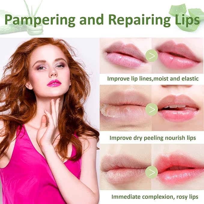 6 Pack Aloe Vera Lipstick,Long Wear Nourishing Lip stick,Waterproof Moisturizing Color Changing Lip Balm Lipstick,Lip Gloss,Magic Temp Color Change Matte Lip Gloss Makeup