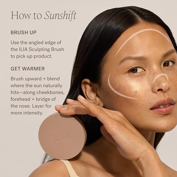ILIA - Sunshift Cream Bronzer | Non-Comedogenic, Long-Lasting, Vegan, Cruelty-Free | Weightless Bronzer (Bask - Rich Rosy Bronze, 0.27 oz | 7.8 g)