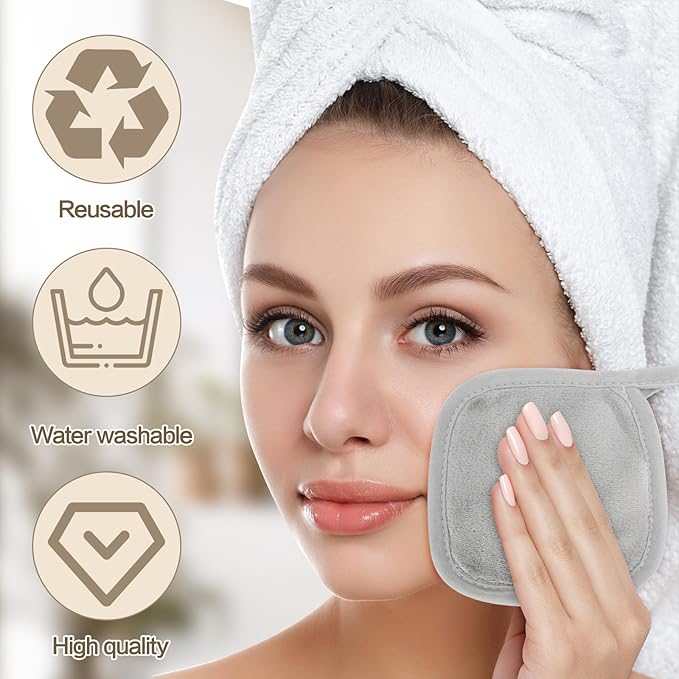 Makeup Remover Cloth 12-Month Set, Ultra Soft Premium & Reusable Microfiber Makeup Remover Towels for All Skin Types, Perfect Face Towels for Women, 6 Inch X 6 Inch, Multicolor