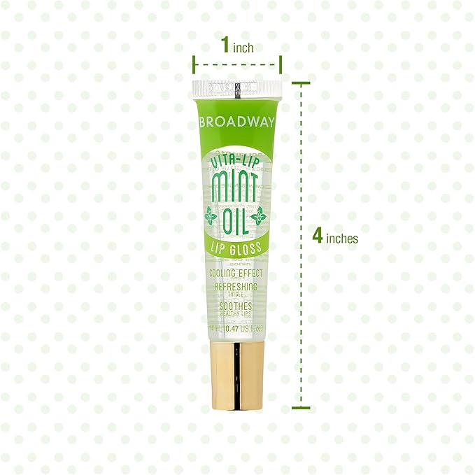 Ruby Kisses Broadway Vita-Lip Clear Lip Gloss (4 Pack Mint, Rosehip, Coconut Oil, Lip Oil Treatment), Ultra-Hydrating & Soothing Formula with Multi-Vitamins, High-Shine Non-Sticky Finish Lip Balm