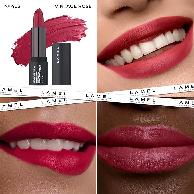 Red Matte Lip Essentials Bundle: Gel Lip Liner Pencil and Powder Drop Lipstick Set