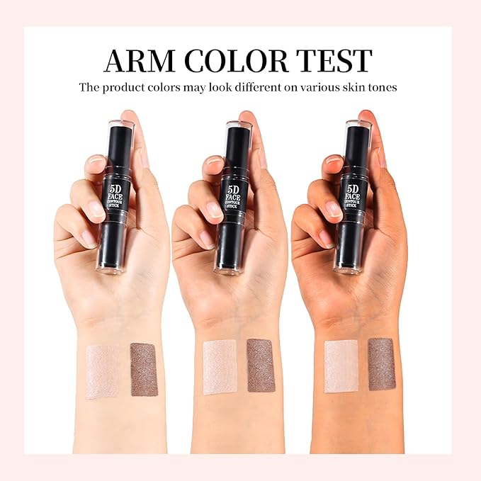 Duo Eye Highlighter & Face Concealer Pencil 2 in 1 Cream Brow Brightener Contour Cone Tip Pen Shimmer Inner Corner Eye Luminizers Creamy Matte Bronzer Cosmetics Stick for Eye Face Makeup