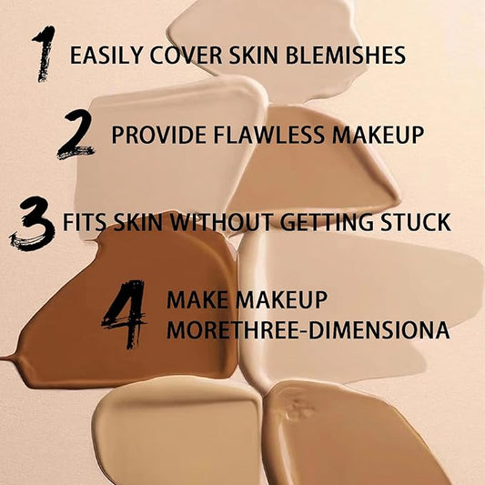 Peptide Bounce Foundation, Hydrating,The Moisturizing Concealer, Age-Defying Foundation, long-lasting, providing concealer, the skin and brightening the complexion(Ivory Color)