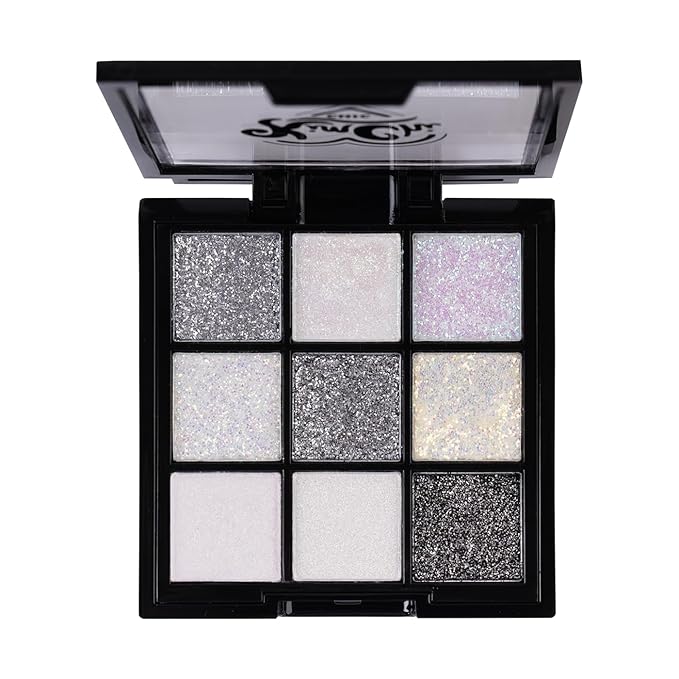 KimChi Chic Jewel Collection Eyeshadow Palette - Pigmented Blendable Matte & Glitter Shades, Long Lasting, Cruelty Free, Includes Jewel Stickers, Diamond