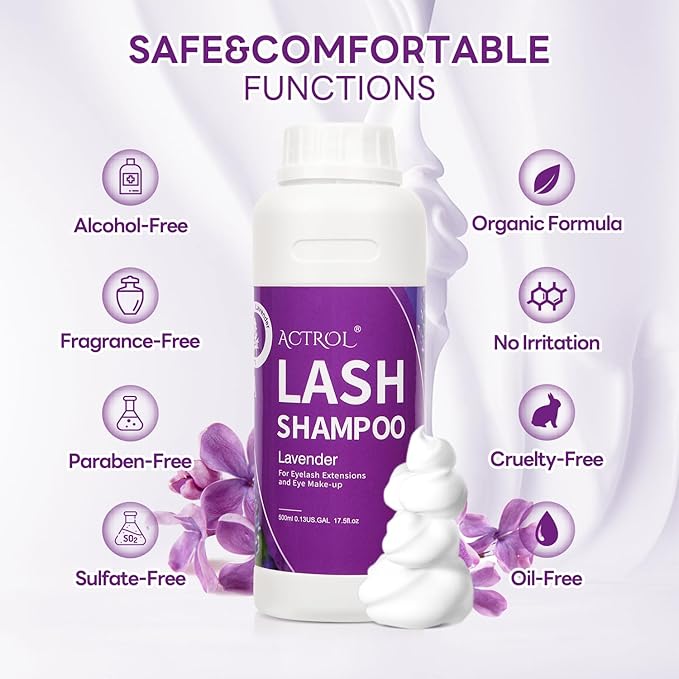 Lavender Lash Wash 500ml Foam Cleanser