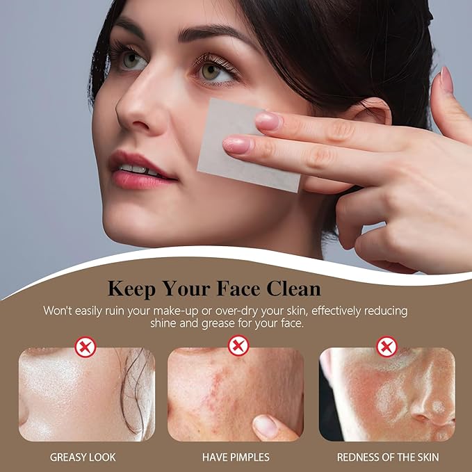 1000pcs Oil Blotting Sheets for Face, Clean and Clear Oil Absorbing Sheets, Oil Blotting Papers for Face(Black)