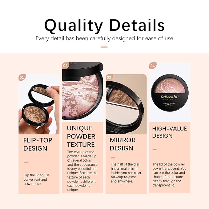 Baking Foundation, Highlighter Finishing Powder Makeup Setting Finishing Semi-Matte Finish