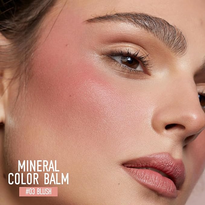 KYDA Mineral Color Balm, Buildable Shimmer Color for Lips and Cheeks, Broad spectrum SPF 35, Natural Shimmer Finish, Lightweight Blendable Creamy, Multiuse Blush Stick, BLUSH